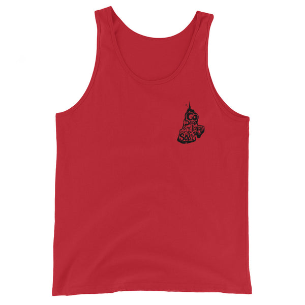 Go Deep and Large into Your Soul Red Unisex Tank Top